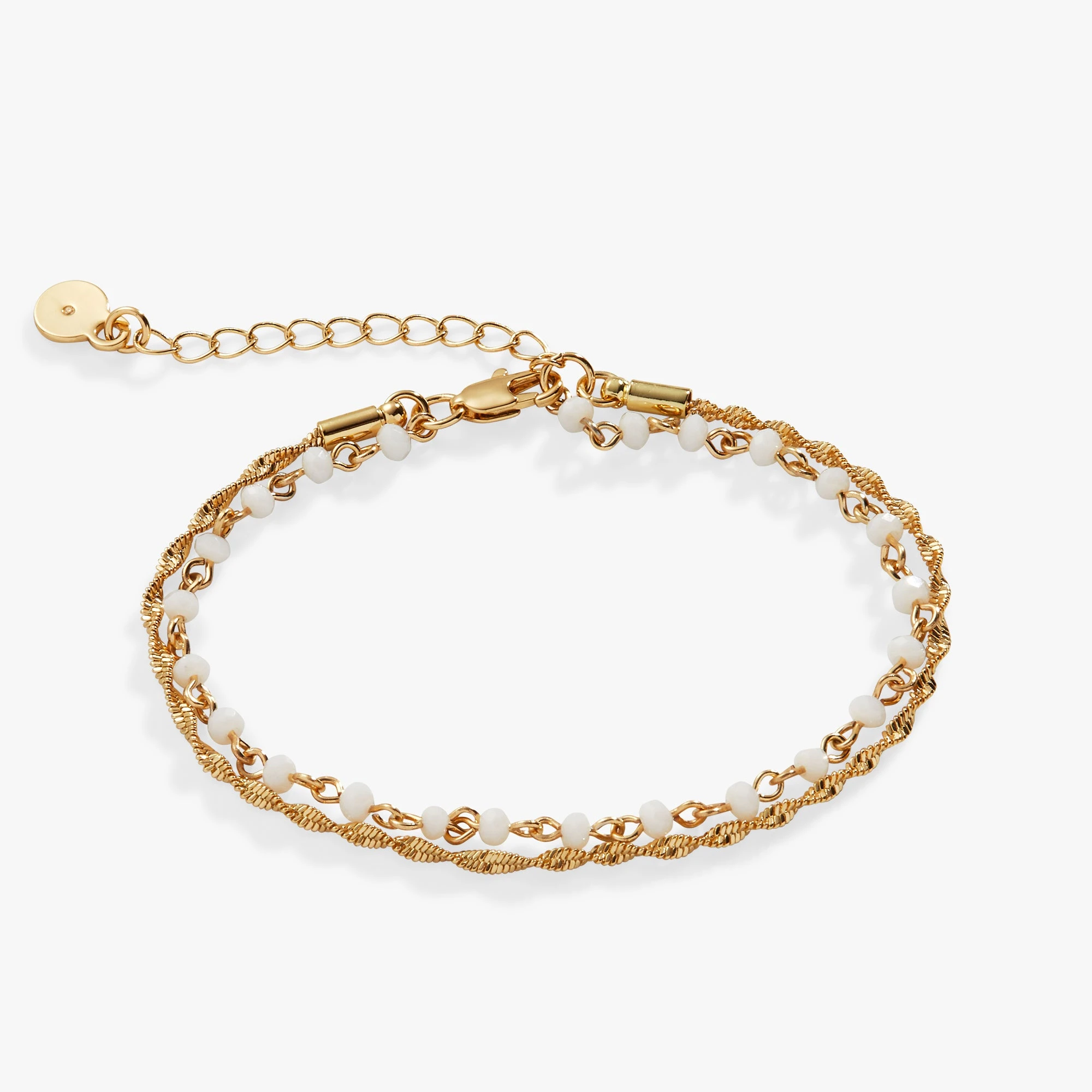 Layered Beaded And Chain Bracelet, Adjustable 5 Layered Beaded And Chain Bracelet, Adjustable - Image 3