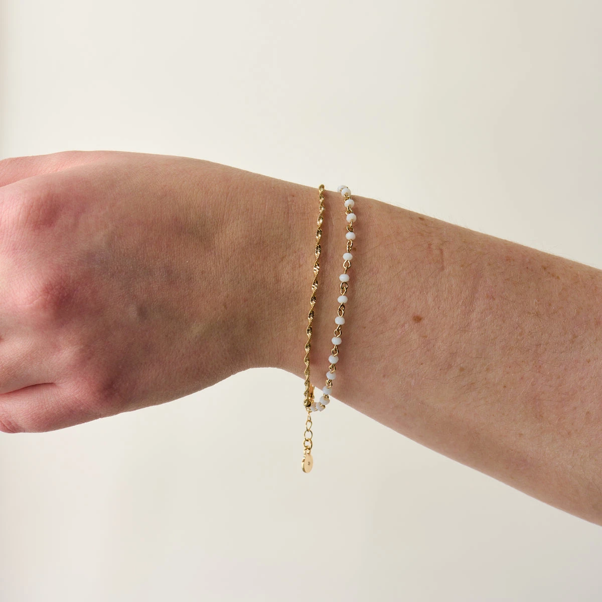 Layered Beaded And Chain Bracelet, Adjustable 6 Layered Beaded And Chain Bracelet, Adjustable - Image 4