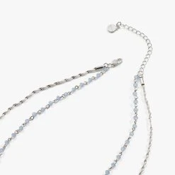 Layered Beaded And Chain Necklace, Adjustable -Alex And Ani Bracelets Shop layered rosary necklace adjustable clasp AA7495B23SS