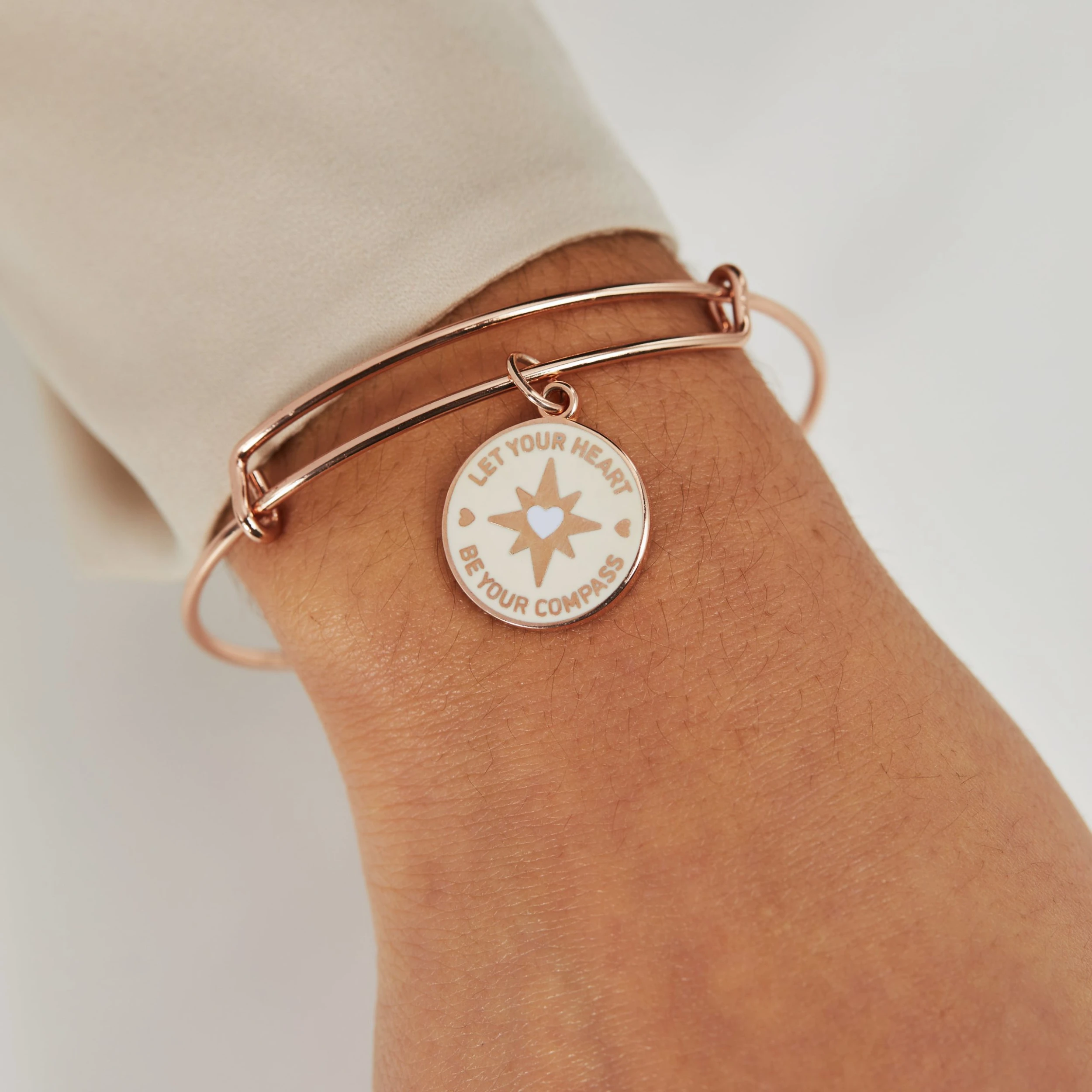 'Let Your Heart Be Your Compass' Charm Bangle 4 'Let Your Heart Be Your Compass' Charm Bangle - Image 2
