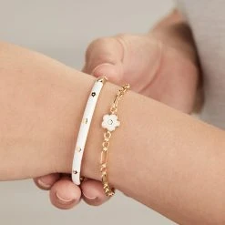 Mother Of Pearl Daisy Charm Chain Bracelet -Alex And Ani Bracelets Shop love and luck collection spring 202315421copy