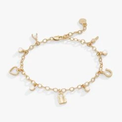 Love + Luck Mini Multi-Charm Bracelet, Adjustable