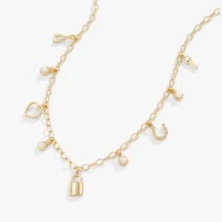 Alex And Ani Bracelets Shop 37 Love + Luck Mini Multi-Charm Necklace, Adjustable