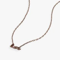 'LOVE' Script And Crystal Necklace, Adjustable