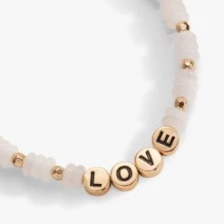 'Love' White Jade Stretch Bracelet -Alex And Ani Bracelets Shop love white jade stretch bracelet alt2 A22LOVESTSG