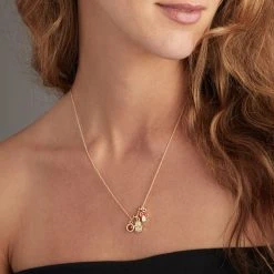 Luck Multi-Charm Necklace -Alex And Ani Bracelets Shop luck multi charm necklace on model AA684322SG 03