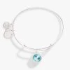 March Birthstone Charm Bangle, Aquamarine -Alex And Ani Bracelets Shop march birthstone charm bangle bracelet aquamarine front A21EBBIR3SS