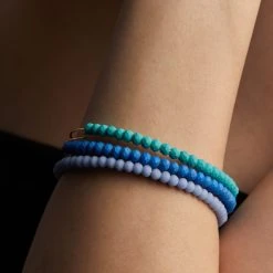 Matte Brilliance Beaded Bangle, Royal Blue -Alex And Ani Bracelets Shop matte brilliance beaded bangle royal blue on model AA689922RG