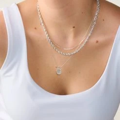 Mother Mary Charm Necklace -Alex And Ani Bracelets Shop mother mary charm necklace on model layered AA753223SS 1200x1200 bd93c0f