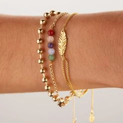 Multi-Gemstone Pull Chain Bracelet -Alex And Ani Bracelets Shop multi gemstone pull chain bracelet on model AA671222SG 03