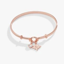 North Star + Crystal Charm Clip Bangle -Alex And Ani Bracelets Shop north star and crystal charm tension clip bangle AA733822SR