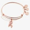 Pavè Breast Cancer Awareness Ribbon Charm Bangle -Alex And Ani Bracelets Shop pave breast cancer ribbon charm bangle AA692222SR
