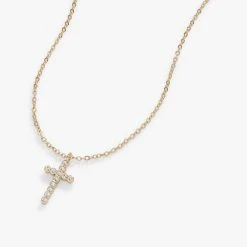Pavé Cross Necklace, Adjustable -Alex And Ani Bracelets Shop pave cross necklace adjustable front AA745123SG