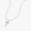 Pavé Cross Necklace, Adjustable -Alex And Ani Bracelets Shop pave cross necklace adjustable front AA745123SS