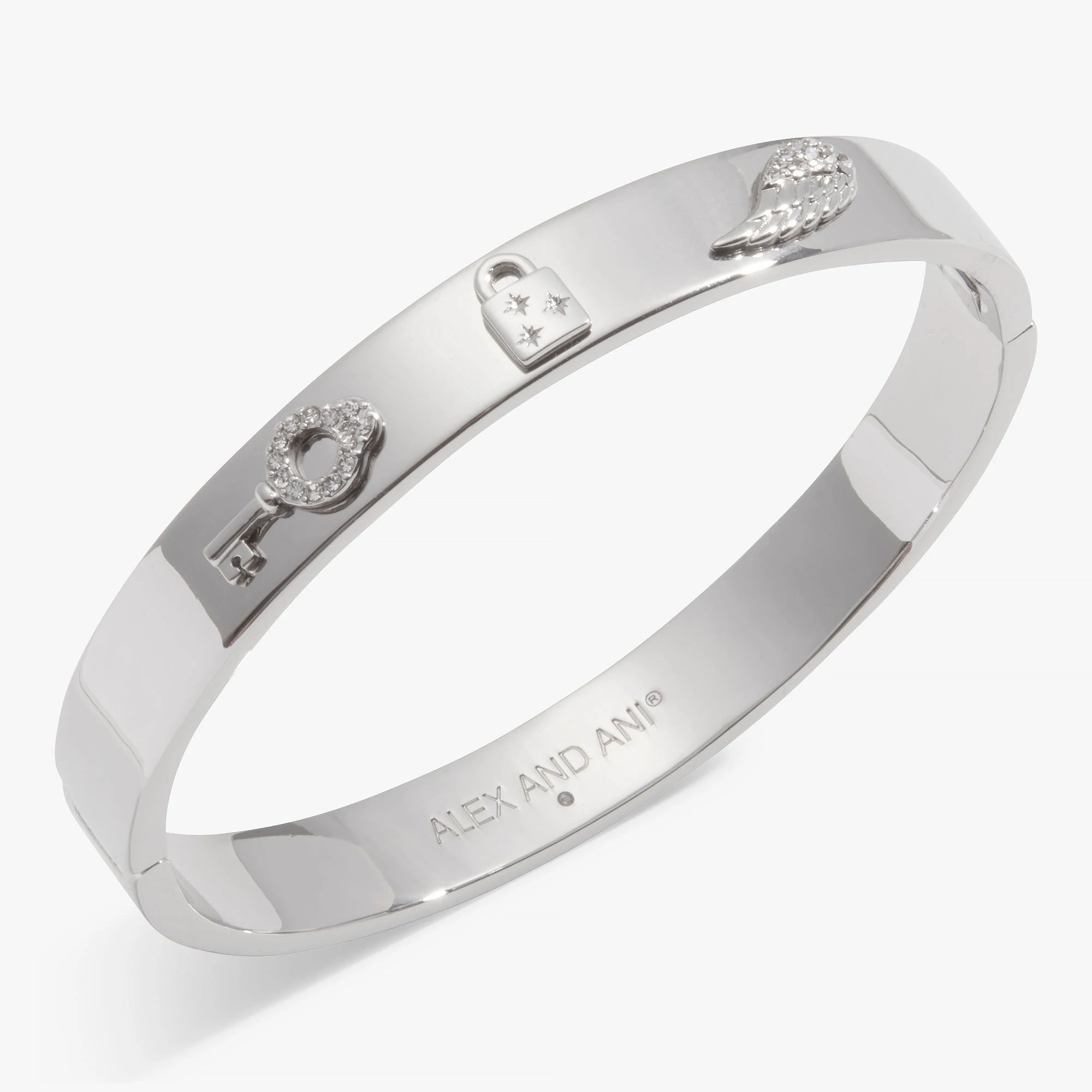 Pavé Lock + Key Hinged Bangle Bracelet 4 Pavé Lock + Key Hinged Bangle Bracelet - Image 2