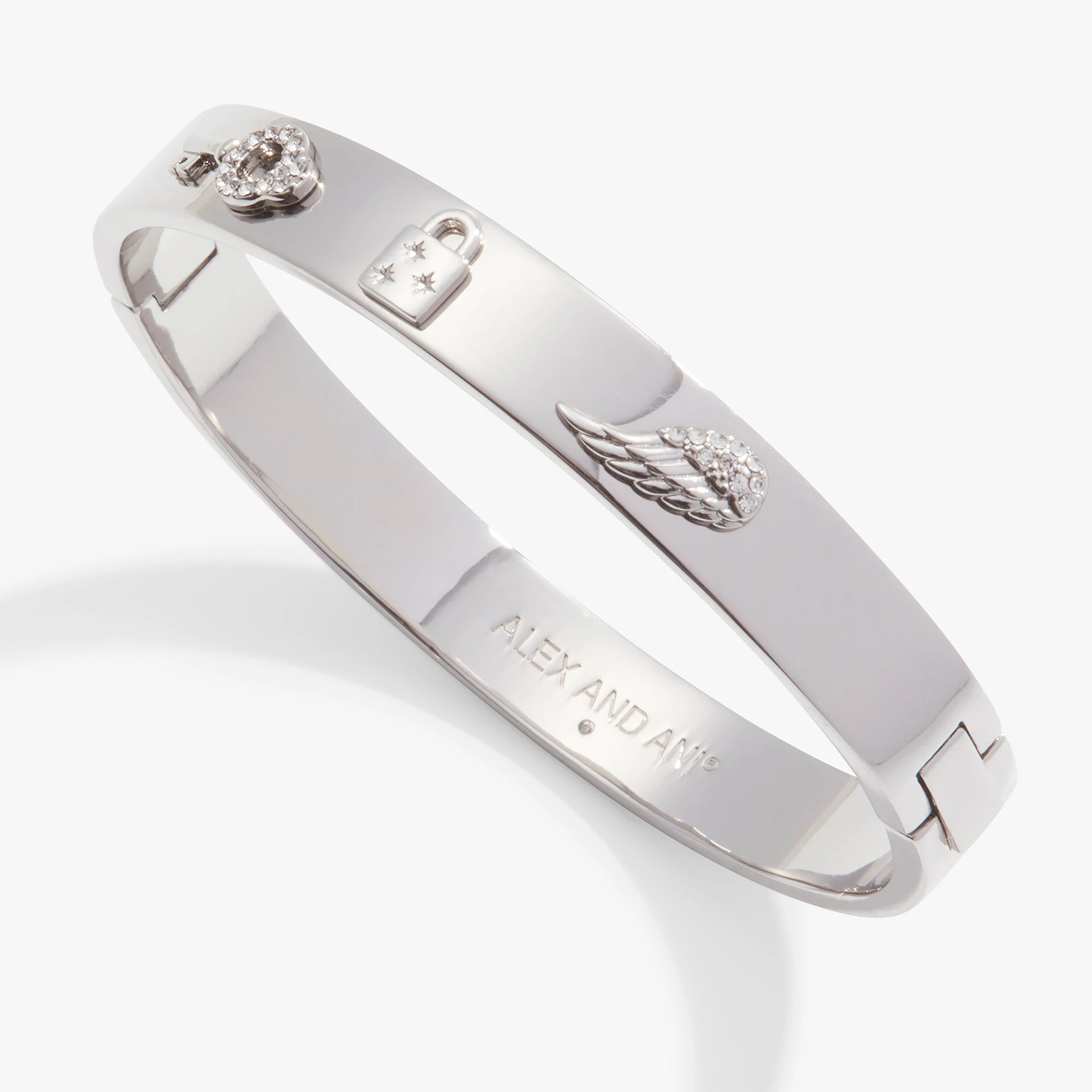 Pavé Lock + Key Hinged Bangle Bracelet 5 Pavé Lock + Key Hinged Bangle Bracelet - Image 3