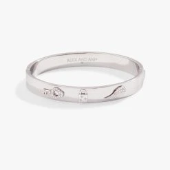 Pavé Lock + Key Hinged Bangle Bracelet
