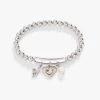 Pavé Heart + Pearl Stretch Bracelet 1 Pavé Heart + Pearl Stretch Bracelet -Alex And Ani Bracelets Shop pave heart and pearl stretch bracelet A22HRTSTBRSS