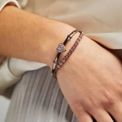 Pave Heart Clip Bangle -Alex And Ani Bracelets Shop pave heart clip bangle model2 AA735423SC