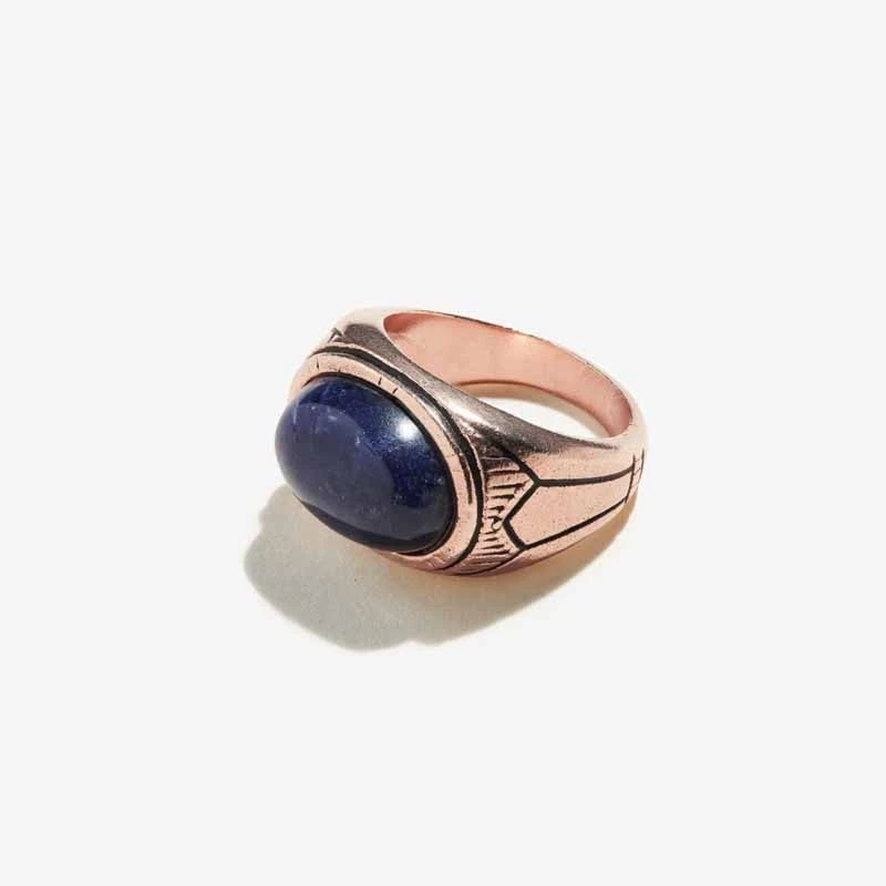Sodalite Gemstone Signet Ring 3 Sodalite Gemstone Signet Ring