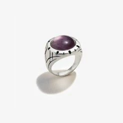 Fluorite Gemstone Signet Ring