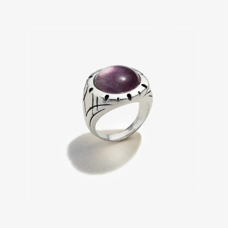 Fluorite Gemstone Signet Ring 3 Fluorite Gemstone Signet Ring
