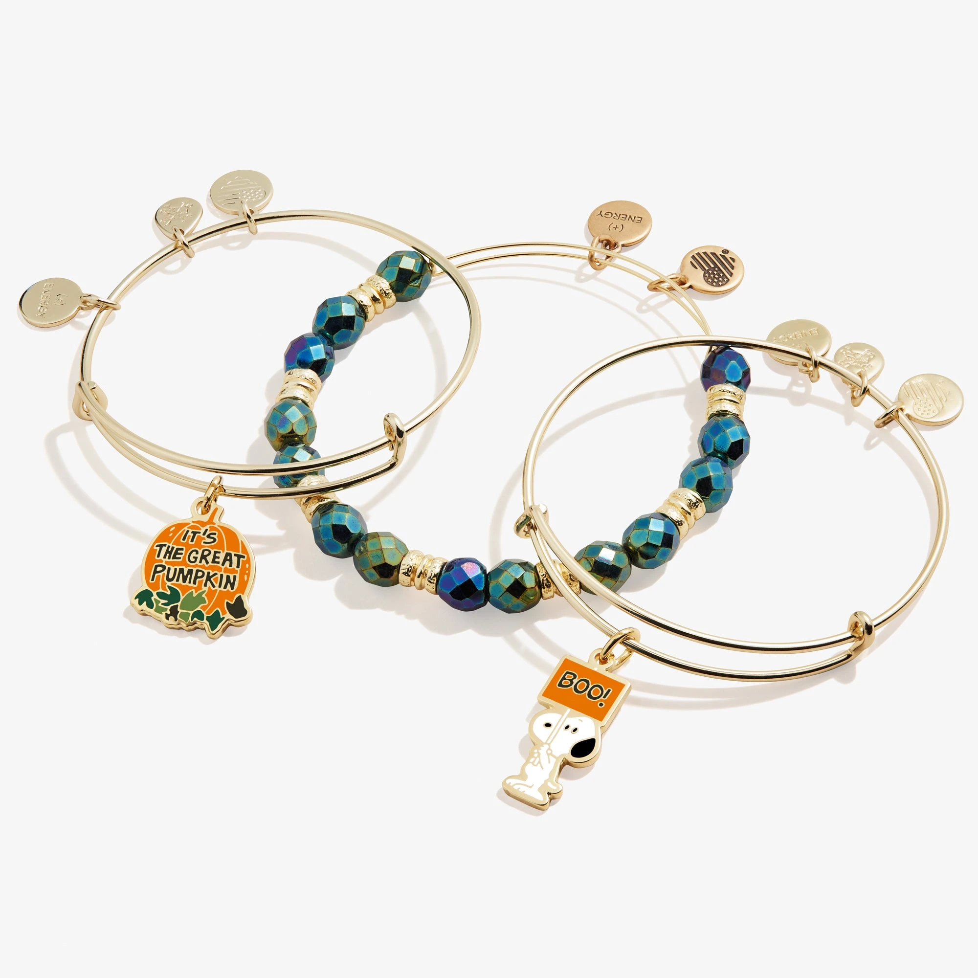 Peanuts™ 'It's The Great Pumpkin' Charm Bangles, Set Of 3 4 Peanuts™ 'It's The Great Pumpkin' Charm Bangles, Set Of 3 - Image 2