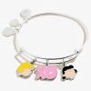 Peanuts™ 'XO Smak' Trio Charm Bangle -Alex And Ani Bracelets Shop peanuts xo smak trio charm bangle bracelet front AS22PENXOSS