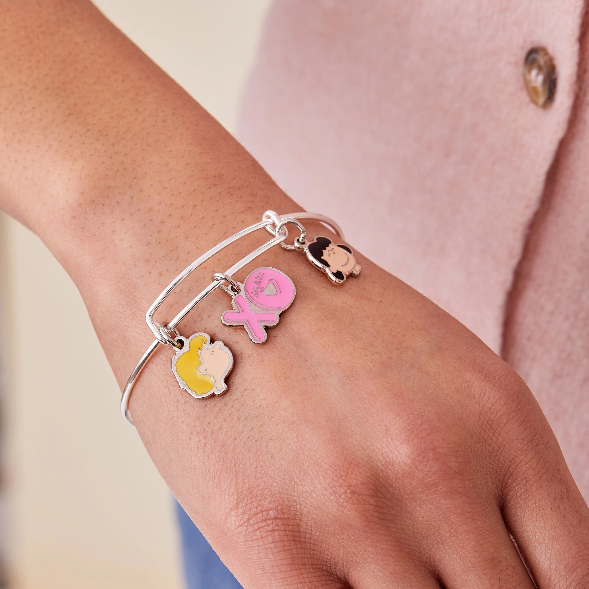 Peanuts™ 'XO Smak' Trio Charm Bangle 4 Peanuts™ 'XO Smak' Trio Charm Bangle - Image 2