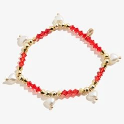Pearl Hearts Stretch Bracelet 10 Pearl Hearts Stretch Bracelet -Alex And Ani Bracelets Shop pearl hearts beaded stretch bracelet front A22STHRT1SG