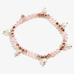 Pearl Hearts Stretch Bracelet 12 Pearl Hearts Stretch Bracelet -Alex And Ani Bracelets Shop pearl hearts beaded stretch bracelet front A22STHRT1SR