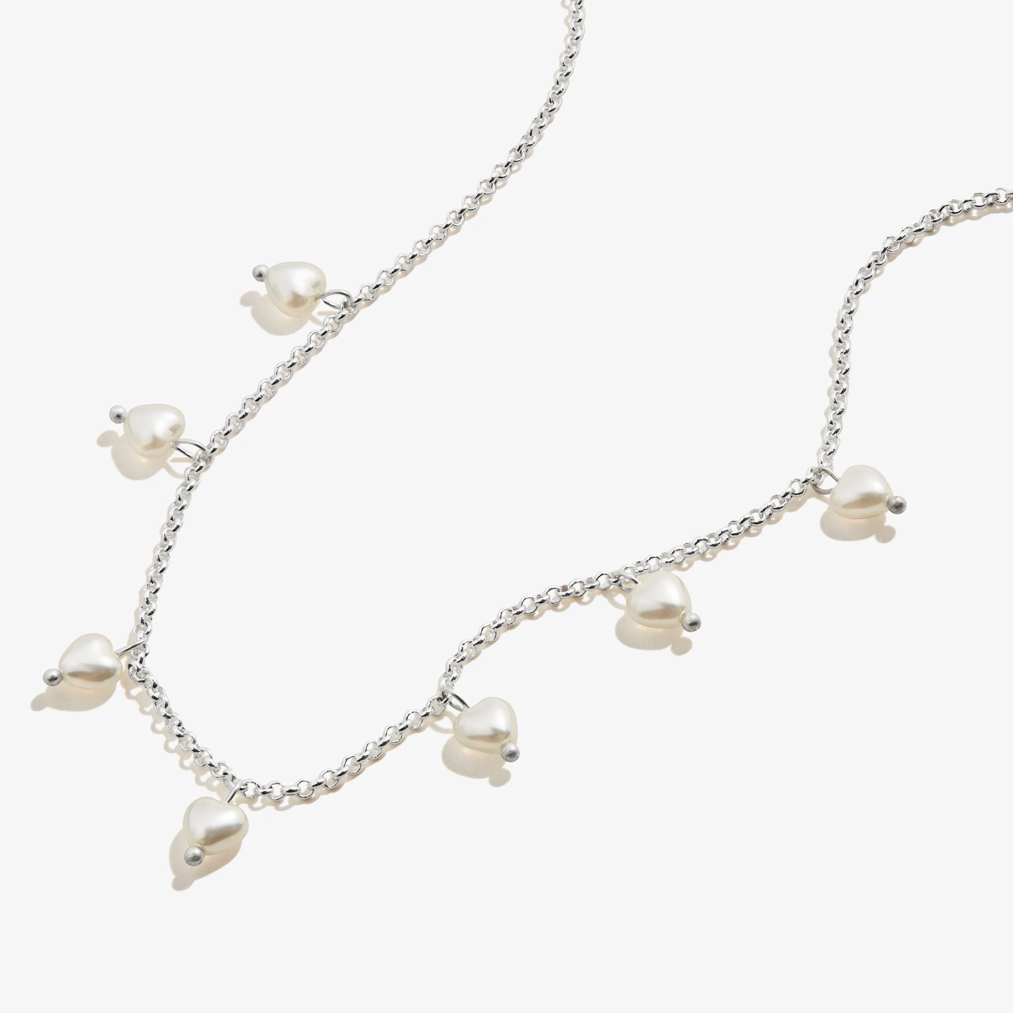 Pearl Hearts Drop Necklace, 17'' 3 Pearl Hearts Drop Necklace, 17''