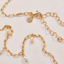 Pearl Tear Drop Necklace -Alex And Ani Bracelets Shop pearl tear drop necklace A22PTDNKSG DETAIL