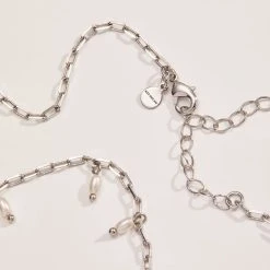 Pearl Tear Drop Necklace -Alex And Ani Bracelets Shop pearl tear drop necklace A22PTDNKSS DETAIL