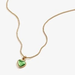 Peridot Heart Necklace, August Birthstone -Alex And Ani Bracelets Shop peridot heart necklace august birthstone front A22ENHRT8SG