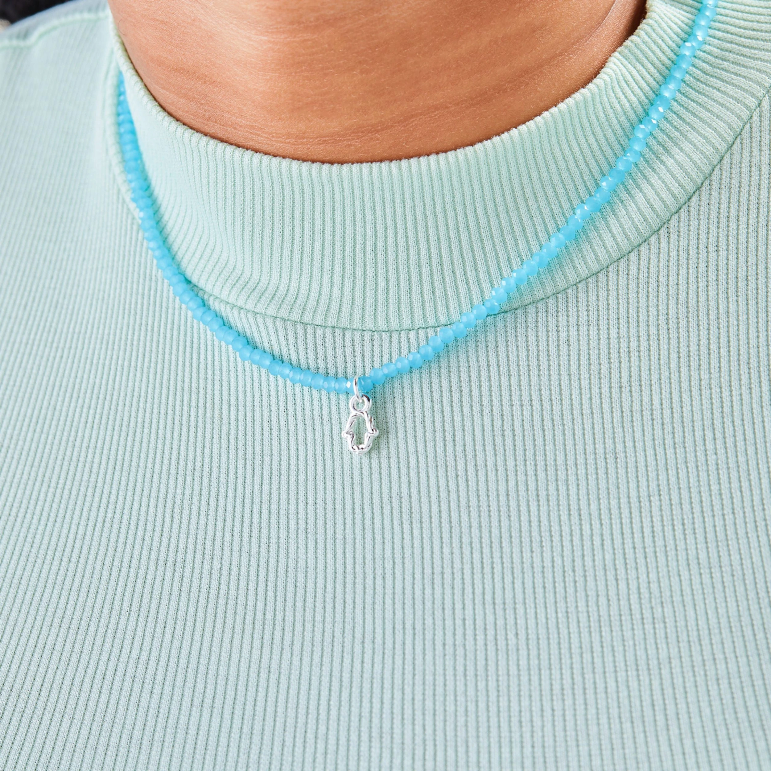 Protection Hamsa + Blue Bead Necklace, Adjustable 4 Protection Hamsa + Blue Bead Necklace, Adjustable - Image 2