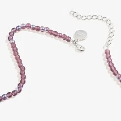 Purple Lilac Beaded Necklace, Adjustable -Alex And Ani Bracelets Shop purple lilac beaded necklace adjustable back AA638822LIRS