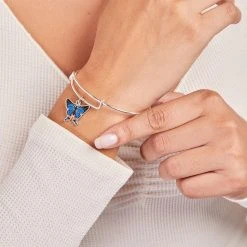 Rhetus Periander Butterfly Charm Bangle 7 Rhetus Periander Butterfly Charm Bangle -Alex And Ani Bracelets Shop rhetus periander butterfly charm bangle bracelet A21EBBO12SS