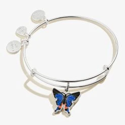 Rhetus Periander Butterfly Charm Bangle
