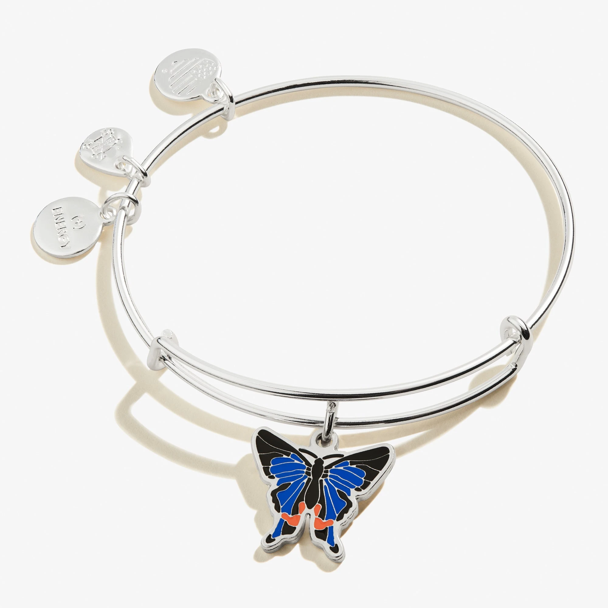 Rhetus Periander Butterfly Charm Bangle 3 Rhetus Periander Butterfly Charm Bangle