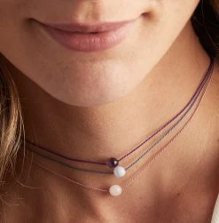 Rose Quartz Gemstone Cord Necklace 9 Rose Quartz Gemstone Cord Necklace -Alex And Ani Bracelets Shop rose quartz gemstone cord necklace on model AA671022SS 02