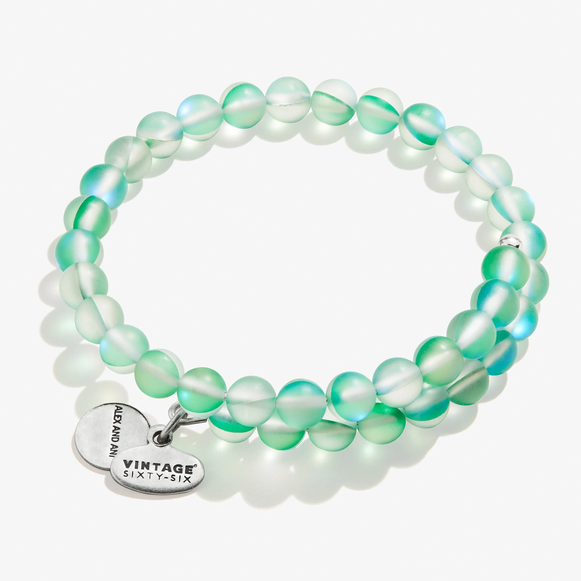Seaglass Beaded Wrap Bracelet, Seafoam 3 Seaglass Beaded Wrap Bracelet, Seafoam