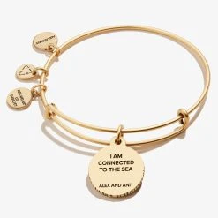 Seashell Charm Bangle 13 Seashell Charm Bangle -Alex And Ani Bracelets Shop seashell charm bangle ii gold back A21EBSSRG