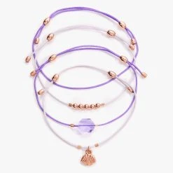 Seashell Cord Bracelets, Set Of 4