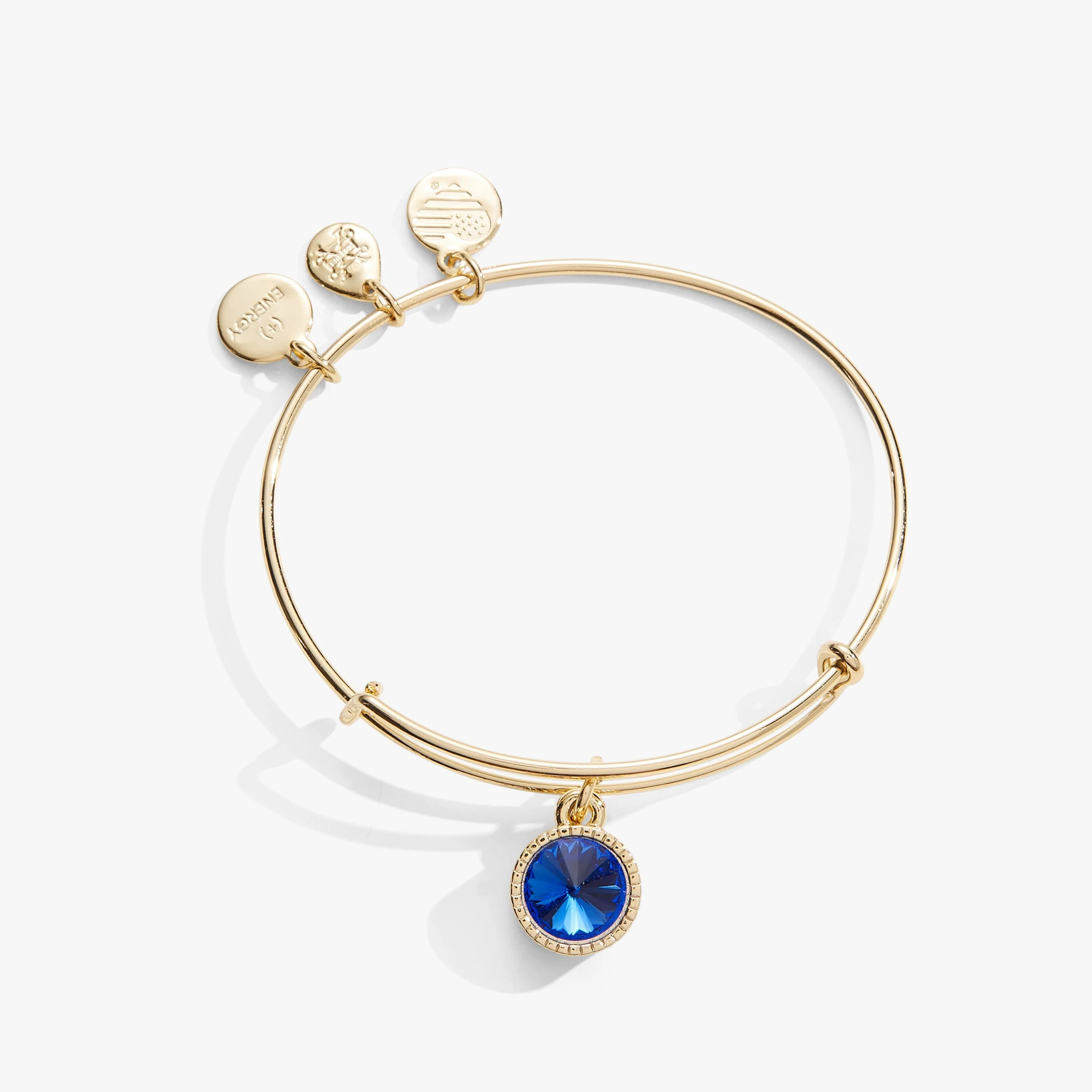 September Birthstone Charm Bangle, Sapphire 6 September Birthstone Charm Bangle, Sapphire - Image 4