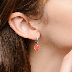 Heart Hoop Earrings 6 Heart Hoop Earrings -Alex And Ani Bracelets Shop shot22 huggiehoop