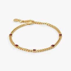 Scarlet Curb Chain Bracelet, January Birthstone 8 Scarlet Curb Chain Bracelet, January Birthstone -Alex And Ani Bracelets Shop siam curb chain bracelet january birthstone AA7398231SG