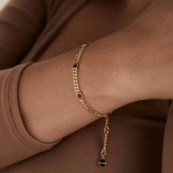 Scarlet Curb Chain Bracelet, January Birthstone 9 Scarlet Curb Chain Bracelet, January Birthstone -Alex And Ani Bracelets Shop siam curb chain bracelet january birthstone model AA7398231SG