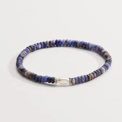 Sodalite And Pearl Stretch Bracelet