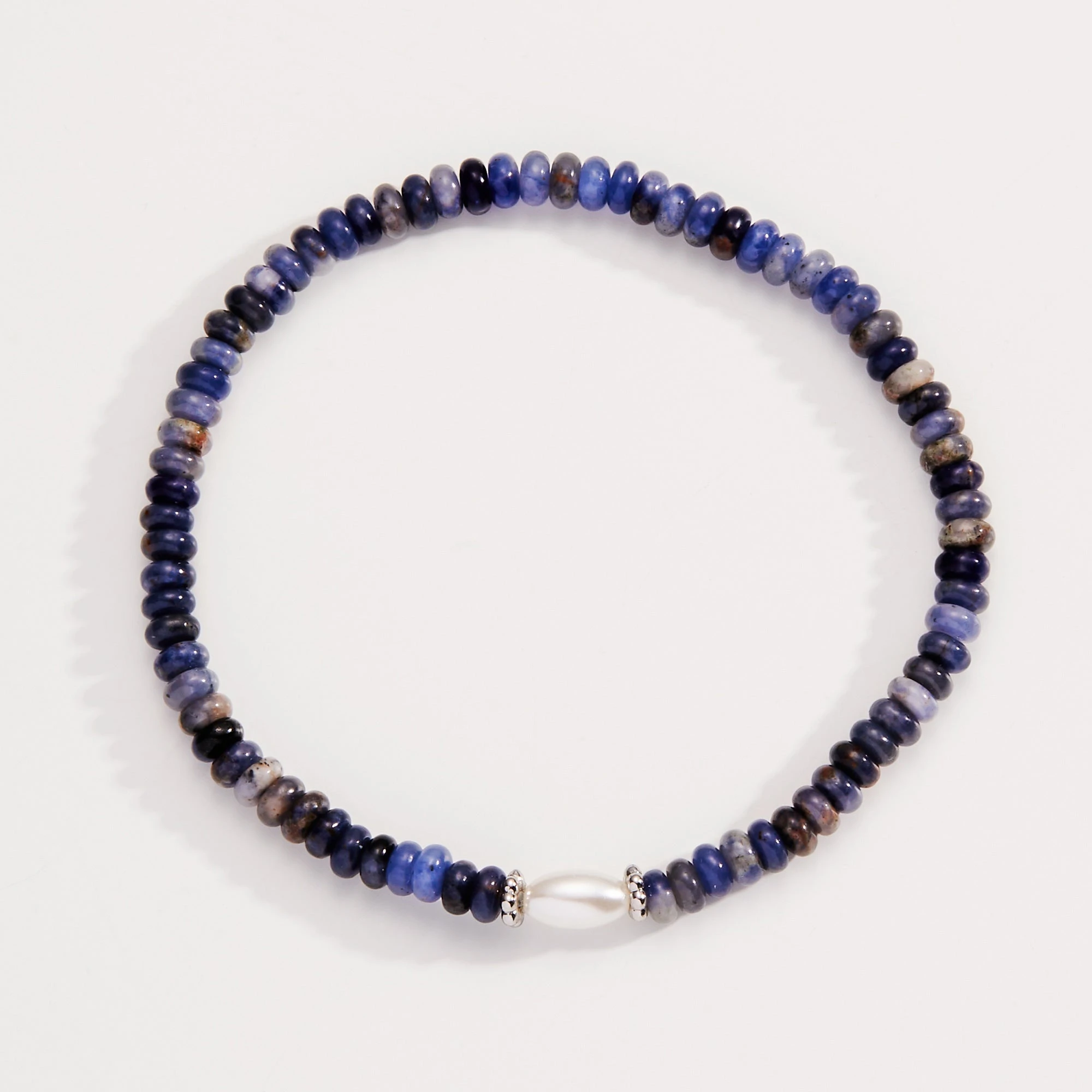 Sodalite And Pearl Stretch Bracelet 5 Sodalite And Pearl Stretch Bracelet - Image 3